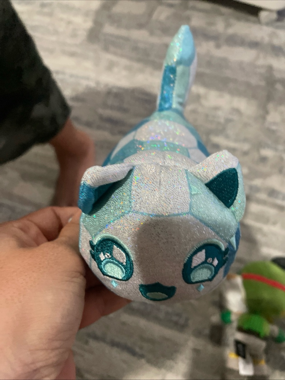 Aphmau Cat Plush Stuffed Animal Blue Silver Glitter Animation Theme